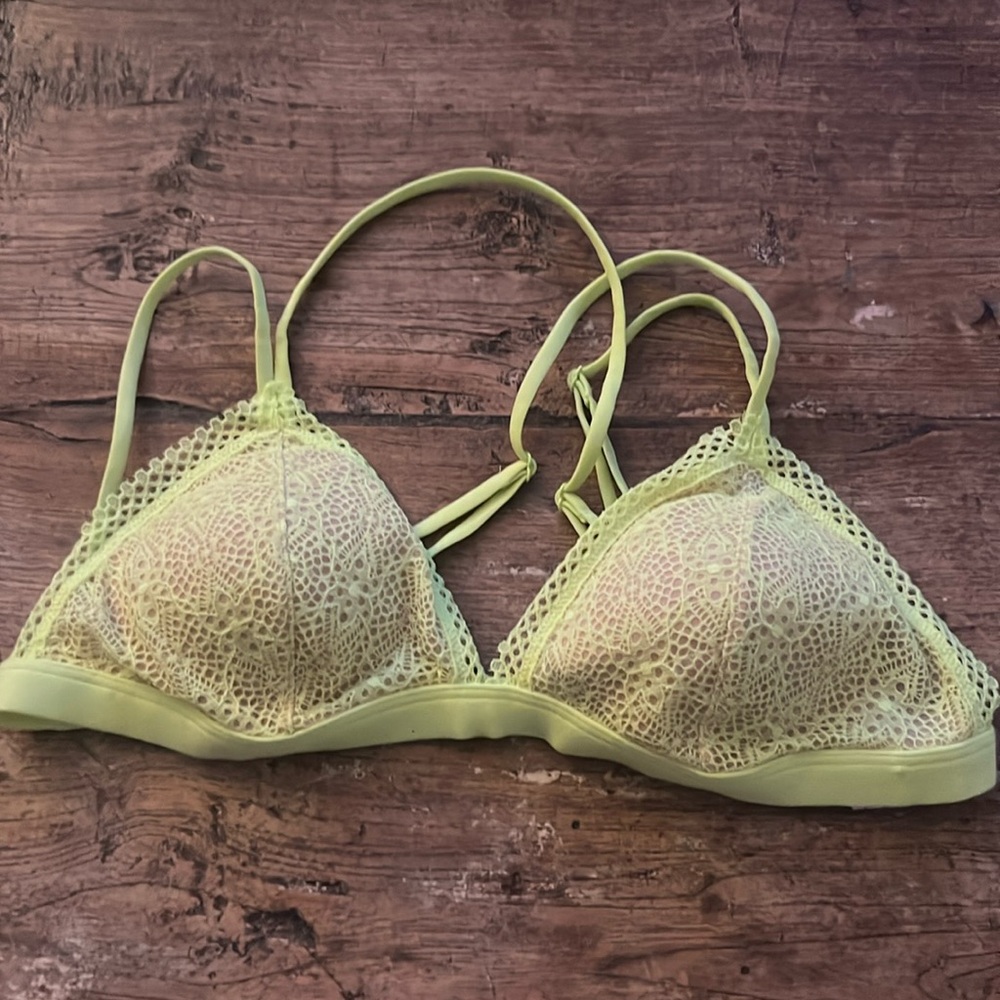 NWT neon yellow lace bralette Victoria Secret